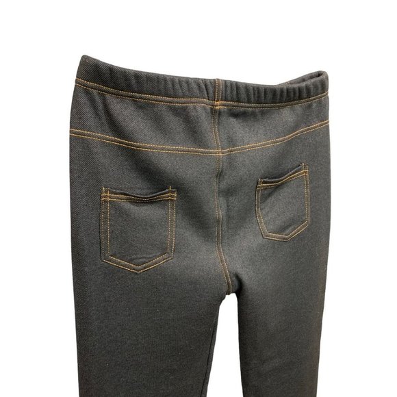 XL Ming Hui Women's New Fleece Lined Denim Look Leggings Jeggings - Picture 8 of 9